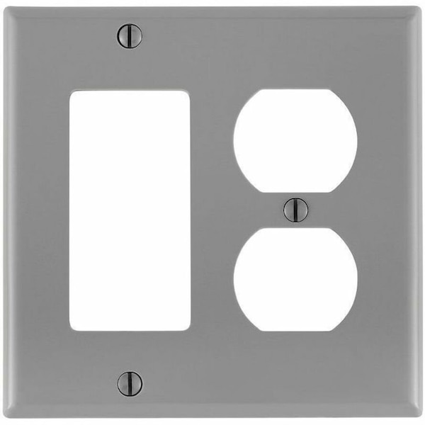Leviton Combination Wallplate, Standard Size, Gang 2, Gray 80746-GY - main