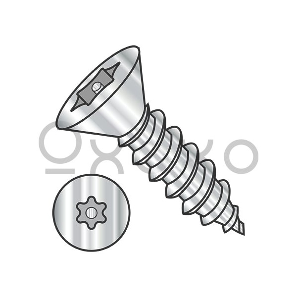 Oxoxo 10-16X1 6 Lobe Pin-In Flat Head Security Screw SDS F/T 18-8 Stainless Steel Passivated, 2000PK 628976 - main
