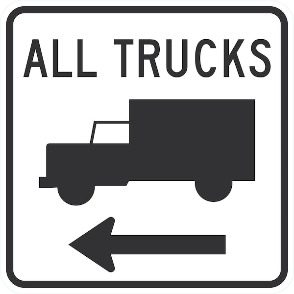 Lyle All Trucks (with Truck Symbol & Left Arrow), 24x24, High Intensity Prismatic, White G-13761-HI_24x24 - main