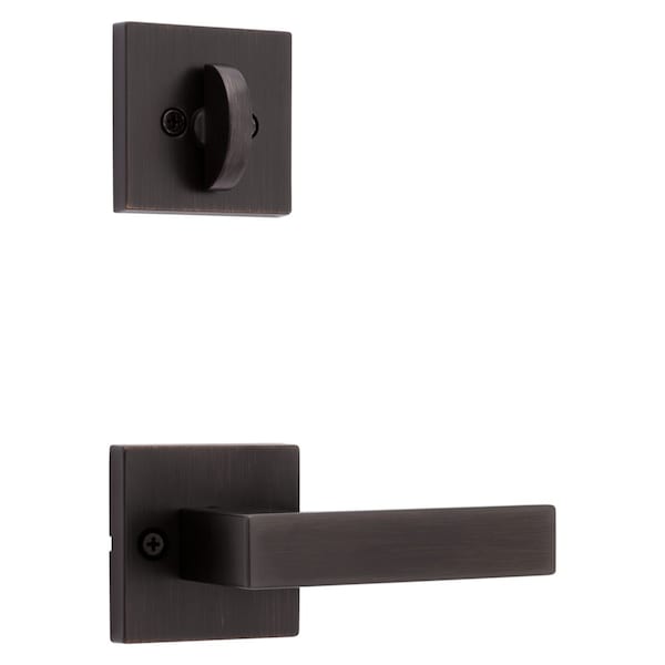 Kwikset Singapore Lever with Square Rose Interior Single Cylinder Handleset Trim for Both 800 and 687 966SALSQT-11P.UNIV - main