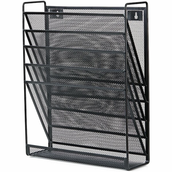 Lorell 5-Pocket Mesh Wall File, Black LLR95280 - main