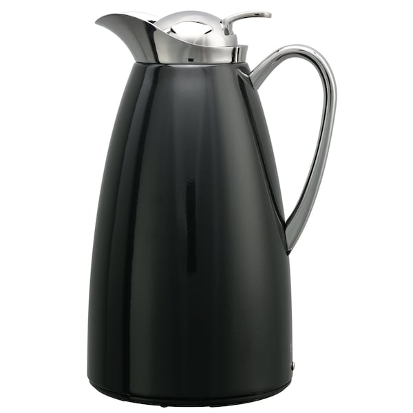 Service Ideas Classy Carafe, Vacuum Insulated Carafe, Glass Vacuum, 1 Liter, Black CJZ1BLK - main