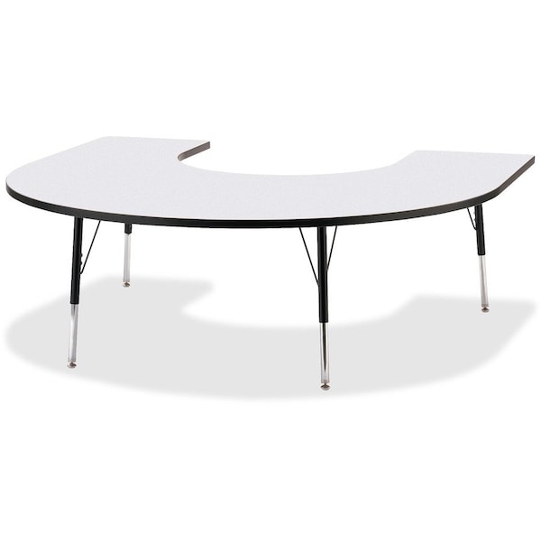Jonti-Craft Berries Horseshoe Activity Table, 66 in. x 60 in., A-height, Freckled Gray/Black/Black 6445JCA180 - main