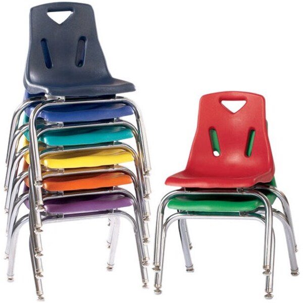 Jonti-Craft Berries Stacking Chairs with Chrome-Plated Legs, 18 in. Ht, Set of 6, Teal 8148JC6005 - main