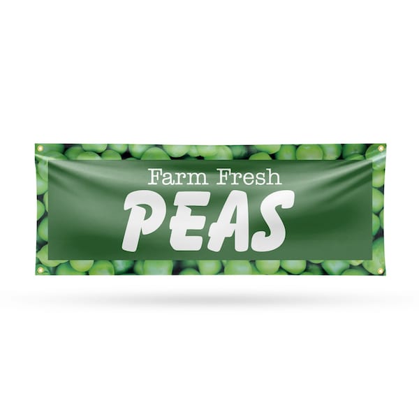 Signmission Farm Fresh Peas, 18 Inch x 48 Inch, Vinyl Banner B-30607 - main