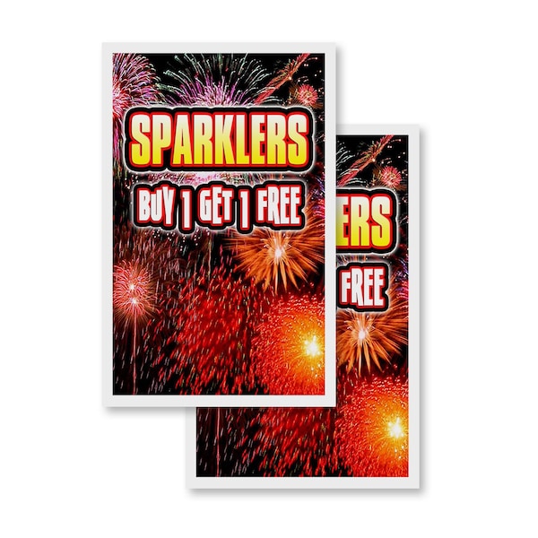 Signmission Sparklers Buy Get Free, Vinyl Decals Only 24 Inch x 36 Inch, Vinyl Decal, 2PK DSB-2436-2PACK-SparklersBuy1Get1Free - main