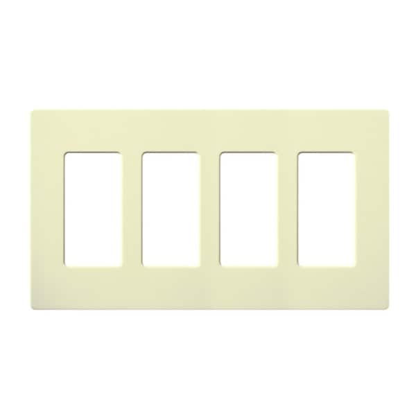 Lutron Designer Wall Plates, Number of Gangs: 4 Gloss Finish, Almond CW-4-AL - main