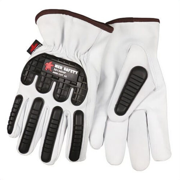 Mcr Safety Premium Grade Drivers Gloves, Large, Leather/TPR, Slip-On/Open Cuff, Resists: Abrasion, Cut 36136HPL - main