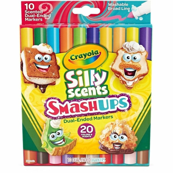 Crayola Silly Scents Smash Ups Dual-Ended Washable Markers, 10 Dual-Ended Markers, 30PK 58-8342 - main
