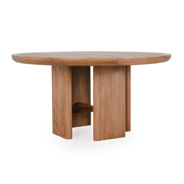 Homeroots 60" Brown Rounded Solid Wood Dining Table 549040 - main