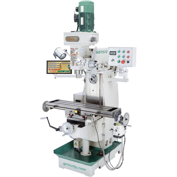 Grizzly 9" x 39" 3 HP Variable-Speed Horizontal/Vertical Mill with DRO G0757Z - main