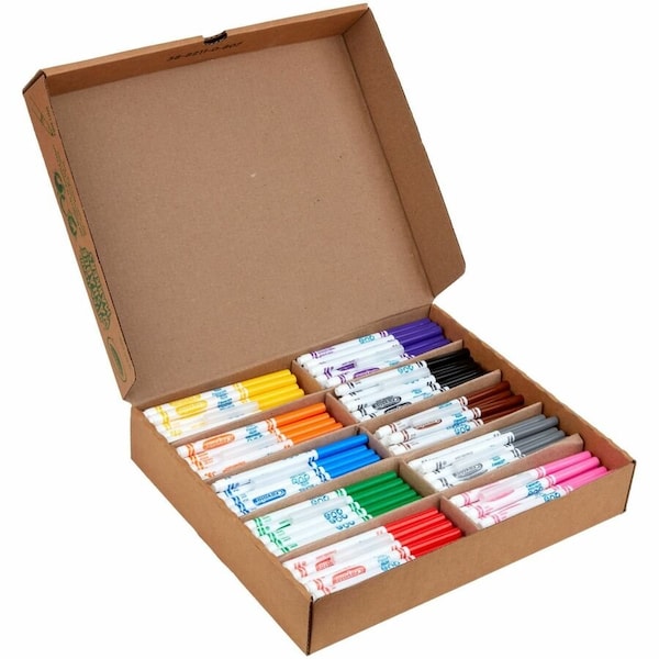 Crayola Fine Line Markers Classpack, Assorted, 200PK CYO588211 - main