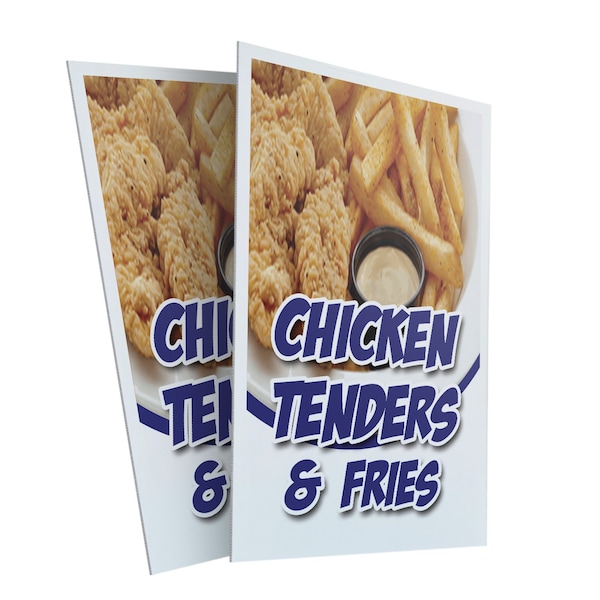 Signmission Chicken Tenders And Fries, Plastic Signs Only 24 Inch x 36 Inch, Corrugated Plastic, 2PK CSB-2436-2PACK-Chicken Tenders And Fries - main