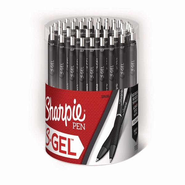 Sharpie S-Gel High-Performance Gel Pen, Retractable, Medium 0.7 mm, Black Ink, Black Barrel, 36PK 2096180 - main
