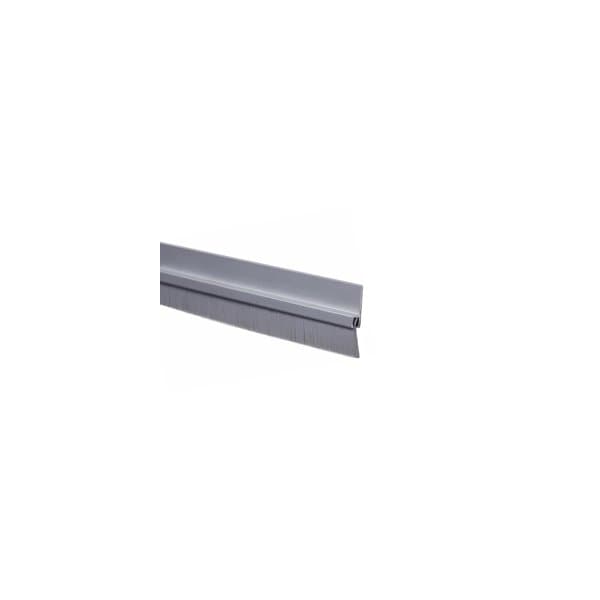 Pemko Mfg Co 5/8in Brush Meeting Stile, 1 Side, 96in, Overall Height 1-1/2in, Clear/Aluminum 18062CNB 96IN - main
