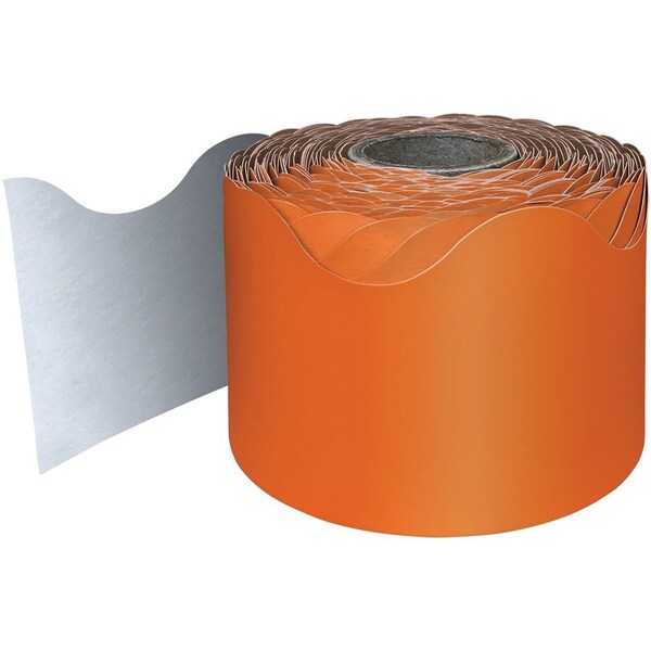 Carson Dellosa Orange Rolled Scalloped Border, 65 Feet Per Roll, 3PK 108466 - main