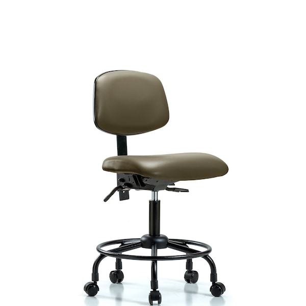 Blue Ridge Ergonomics Vinyl Chair, Desk, Round Tube Base, Casters, Taupe BR-VDHCH-RT-T0-A0-RC-8809 - main