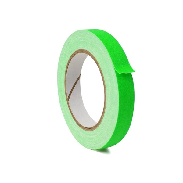 Wod Tape GTMC12F Premium Grade Gaffer Tape Fluorescent Green 1.5 in. X 60 yds., 32PK WOD GTMC12F-01500-32-60-FGR - main