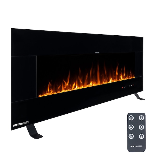 Northwest Electric Fireplace 50 in Wall Mounted with Bluetooth Speakers & Remote to Adjust LED Flames 80-BEF-50B - main