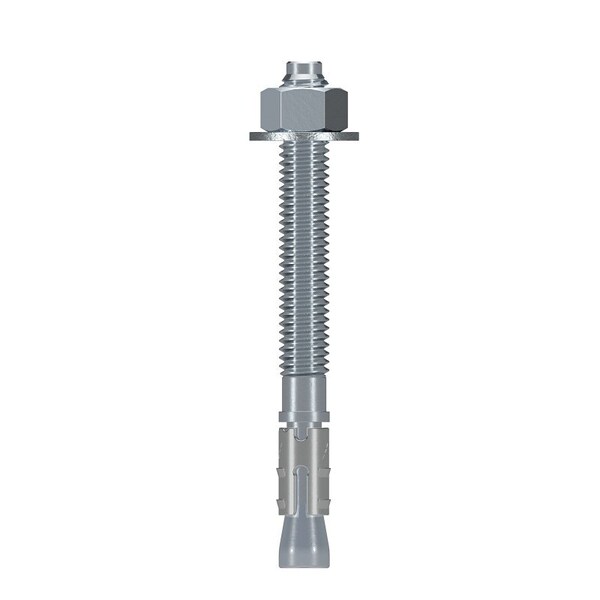 Simpson Strong-Tie Strong-Bolt 2 Wedge Anchor, 3/8 in Dia, 3-3/4 in OAL, Carbon Steel, Zinc STB2-37334P1 - main