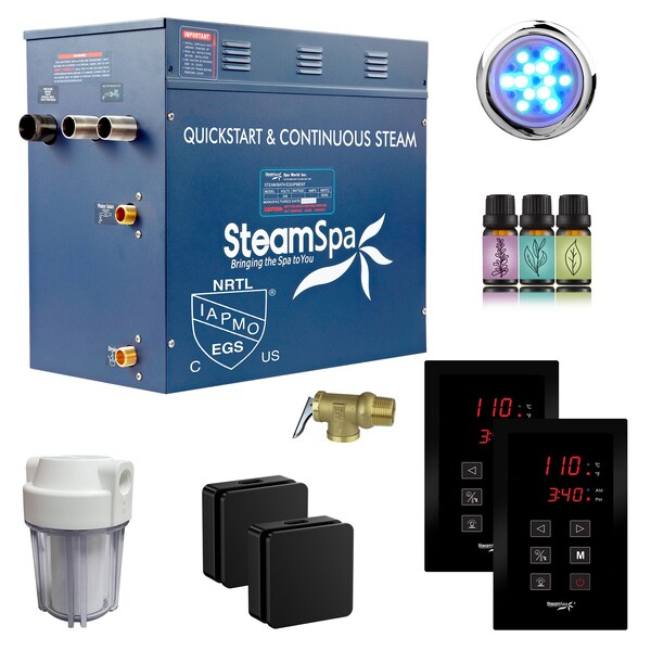 Steamspa Royal Series 10.5KW Steam Generator w/ Continuous Steam, Dual Touchpads and Filter in Matte Black RYTS1050MK - main