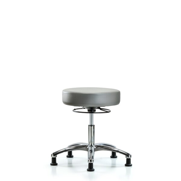 Blue Ridge Ergonomics Vinyl Stool, Chrome, Desk, Glides, Sterling BR-VDHSO-CR-RG-8840 - main