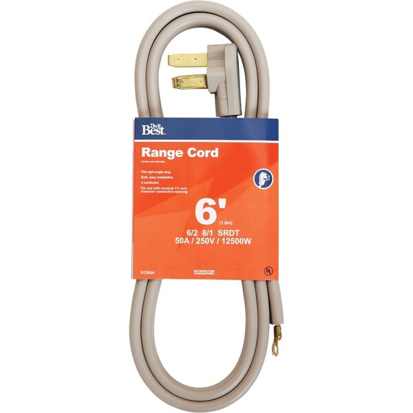 Do It Best 6 Ft. 6/2 + 8/1 Ga. 3-Conductor Range Cord RSC-SRDT-6281-6 - main
