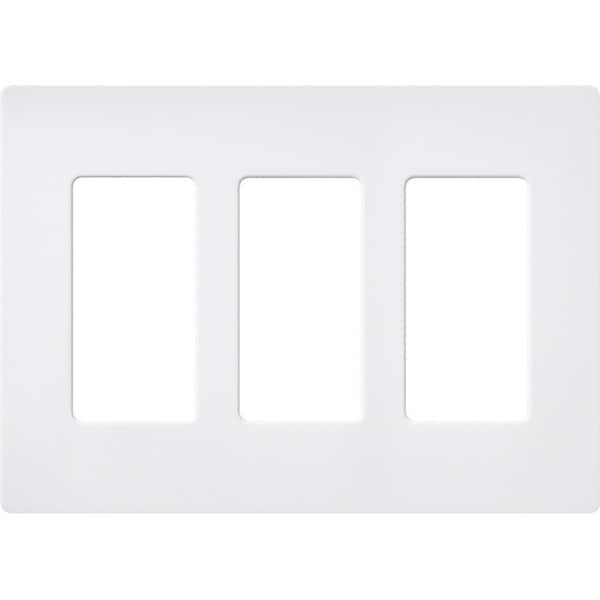 Lutron Designer Wall Plates, Number of Gangs: 3 Satin Finish, Snow SC-3-SW - main