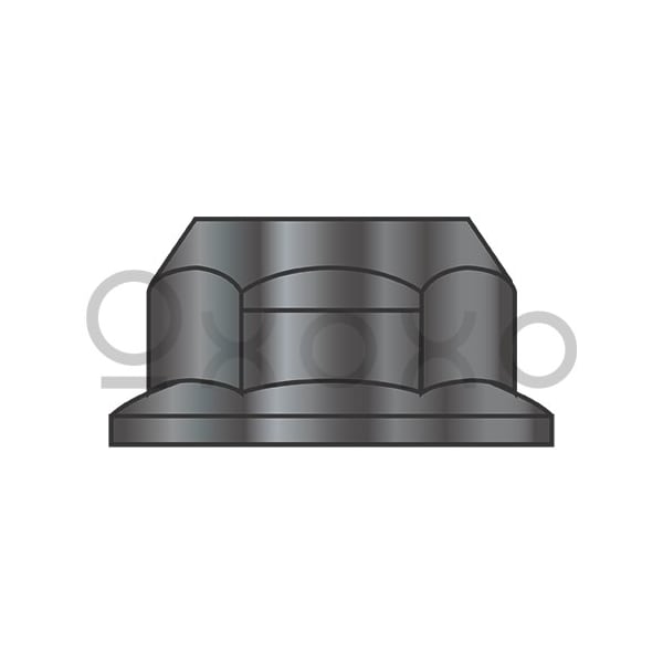 Oxoxo M10-1.5 Din 6927 Metric Top Lock Flange Nut Class 10 Black Phosphate and Oil, 1000PK 537345 - main