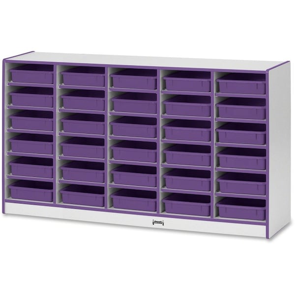Jonti-Craft Rainbow Accents 30 Paper-Tray Mobile Storage, with Paper-Trays, Purple 0931JCWW004 - main