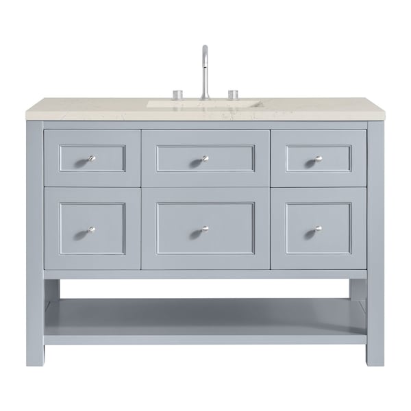 James Martin Vanities Breckenridge 48" Sgl Vanity, Serenity Blue, w/3 CM Siberian Silestone Top w/FreePower WirelessCharger 330-V48-SRB-FSFR - main
