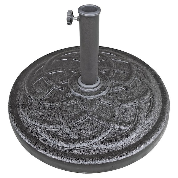 Seasonal Trends 69330 Umbrella Base, 21.65 in Dia, 21.65 in L, 13.2 in H, Resin/Steel/Plastic, Black 69330 - main