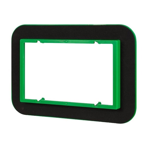 Southwire 3-Gang Draft Seal Kit, 8.4 in L, 6.6 in W, 1.2 in Thick, PVC, Black/Green MDSK3G - main