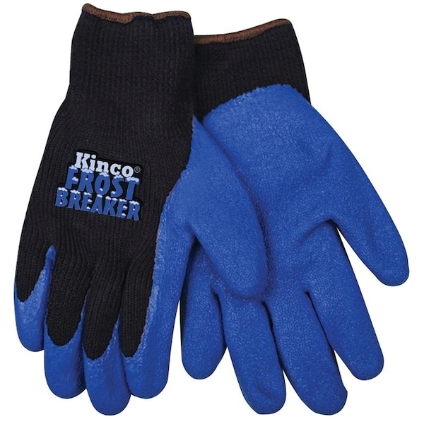 Frost Breaker Protective Gloves, Men's, L, 11 in L, Regular Thumb, Knit Wrist Cuff, Acrylic, BlackBlue 1789-L - main
