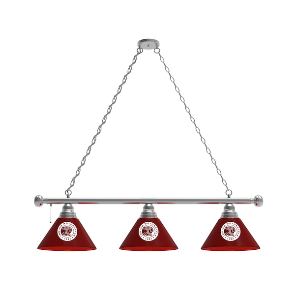 Holland Bar Stool Co Indian Motorcycle 3 Shade Billiard Light, Burgundy Shade, Chrome Fixture BL3CHIndn-HD-Bu - main