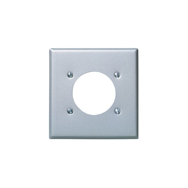 Leviton Receptacle Wallplate, Standard Size, Gang 2, Stainless Steel 84026 - main