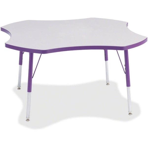 Jonti-Craft Berries Four Leaf Activity Table, A-height, Freckled Gray/Purple/Gray 6453JCA004 - main