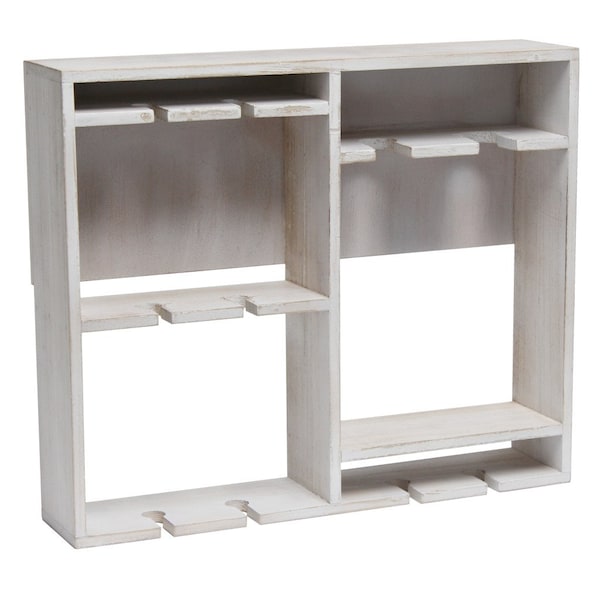 Homeroots 4" White Wood Entertainment Organizer 661178 - main