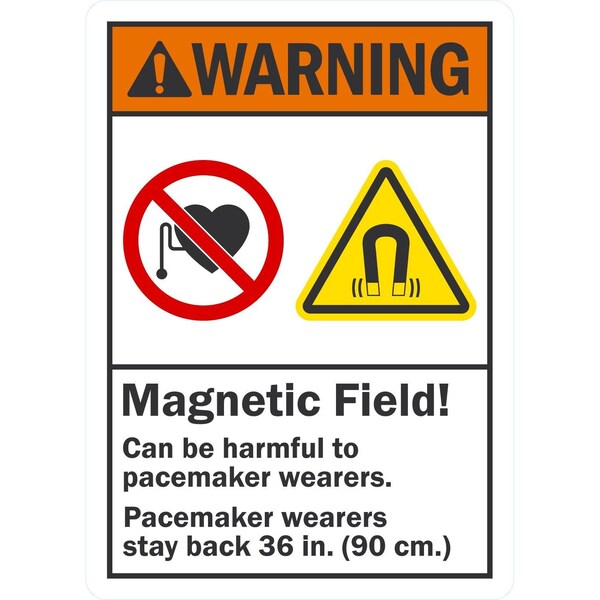 Lyle Magnetic Field! Can Be Harmful To Pacemaker Wearers, , 10x14, Engineer Grade, White G-1099-ED_10x14 - main