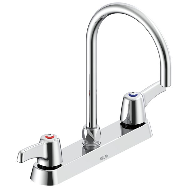 Delta Commercial 26C3 Two Handle 8 In Cast Deck-Mount Faucet In Chrome 26C3973 - main