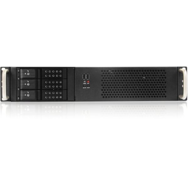 Istarusa D Value No Power Supply 2U Compact Rackmount Server Chassis - Black D-214-MATX - main