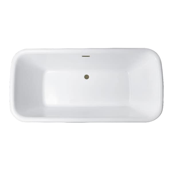 Kingston Brass 71-Inch Acrylic Oval Rectangular Double Ended Pedestal Tub with Drain, No Faucet Drillings VTDE713524C413 - main