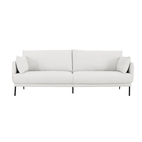 Homeroots Modern 77in White and Black Fabric Loveseat 480892 - main