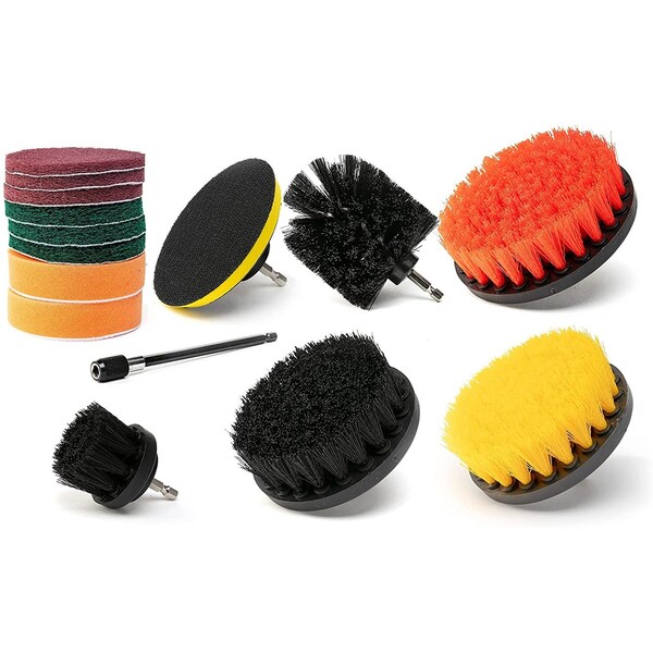 Neiko Drill Brush Attachment Set, 15 Pcs for Car Detailing Supplies, Brush Drill Kit 00322A - main