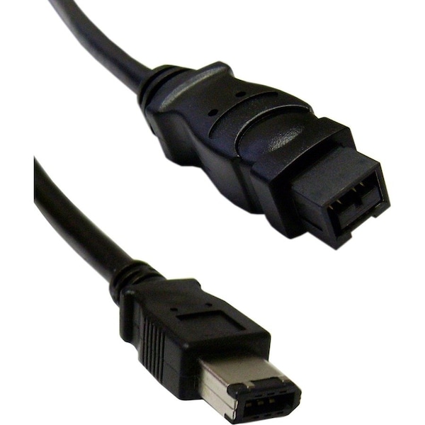 Cable Wholesale Firewire 400 9 Pin to 6 Pin Cable, Black, IEEE-1394a, 6 foot 10E3-96006BK - main