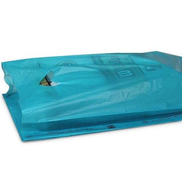 Nashville Wraps Teal Hi-D Bags 12x3x18, Plastic w/ Handles .70 mil, 500PK HD4TE - main