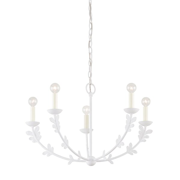 Troy Lighting Florian 5 Light Chandelier 28 In. Gesso White F4428-GSW - main