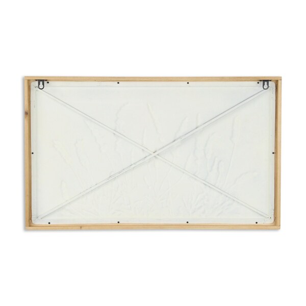 Homeroots 16" X 26" Natural White And Lavender Floral Wood Framed Art 634061 - main