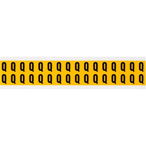 Brady Outdoor Vinyl 0.625 in Black on Yellow Letters Q Card of 32 Labels, 32PK 1520-Q - main