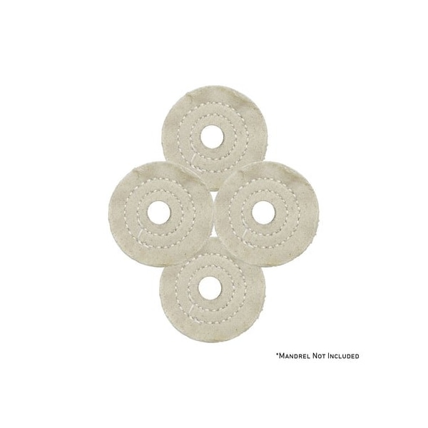 Renegade Products Usa Mini Buffing Wheels, 1/2" Arbor Hole, UBM Mini Buff Pack, 60-Ply, 3/4" Thick, 2 Inch, 4PK FCV2X60P60UBM-1/2AH-4PK - main